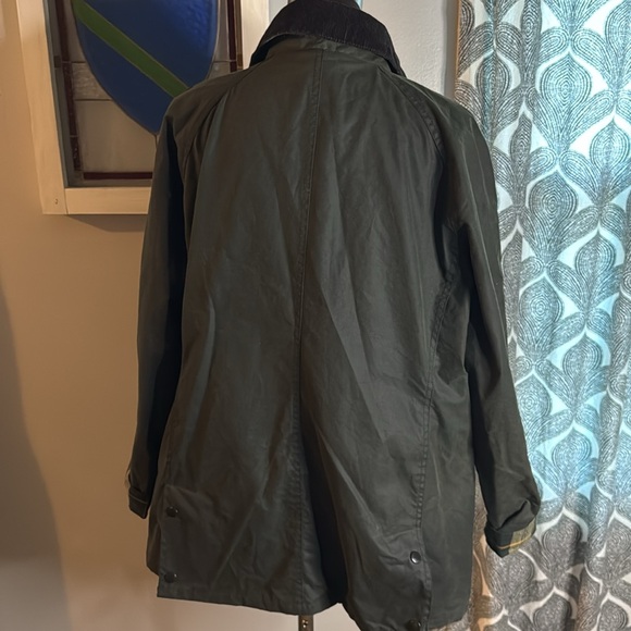 Barbour Beadnell Waxed Cotton Jacket Original Barbour Tartan Flannel Lining SZ12 - Picture 4 of 11